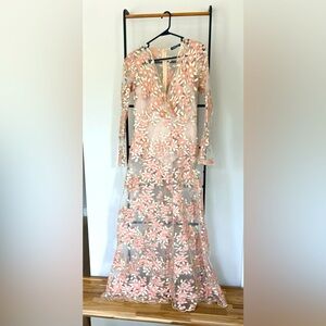 Fashion Nova Long Sleeve Maxi Dress Floral